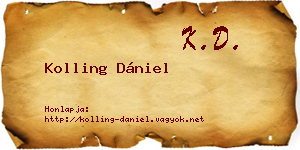 Kolling Dániel névjegykártya